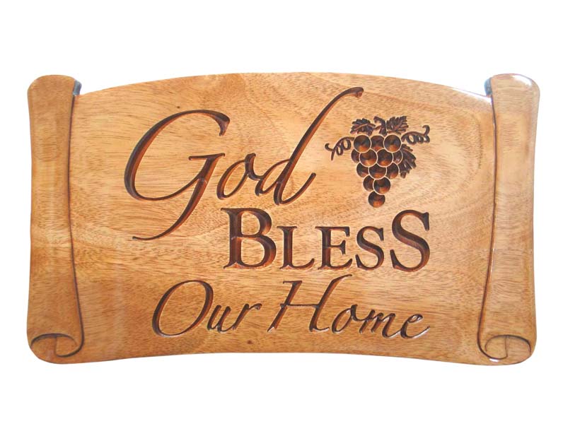 Plaque: God bless Our Home - Shalom